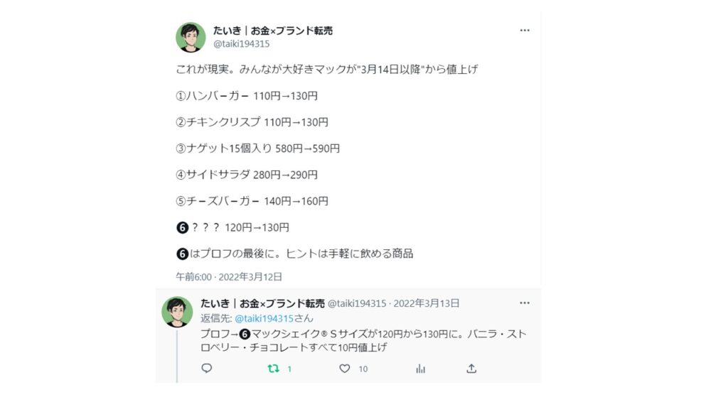 Twitter　プロフィールアクセス数　ツイート